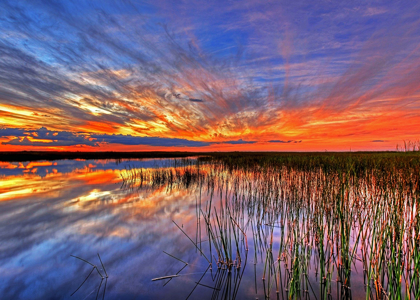 Coucher de soleil sur les Everglades en Floride, partir aux Etats-Unis avec une agence Nirvatravel