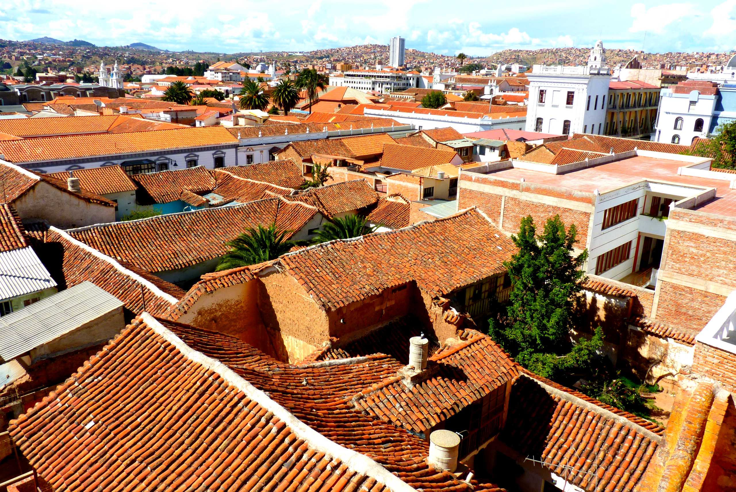Les toits de Sucre depuis le monastère San Felipe Neri