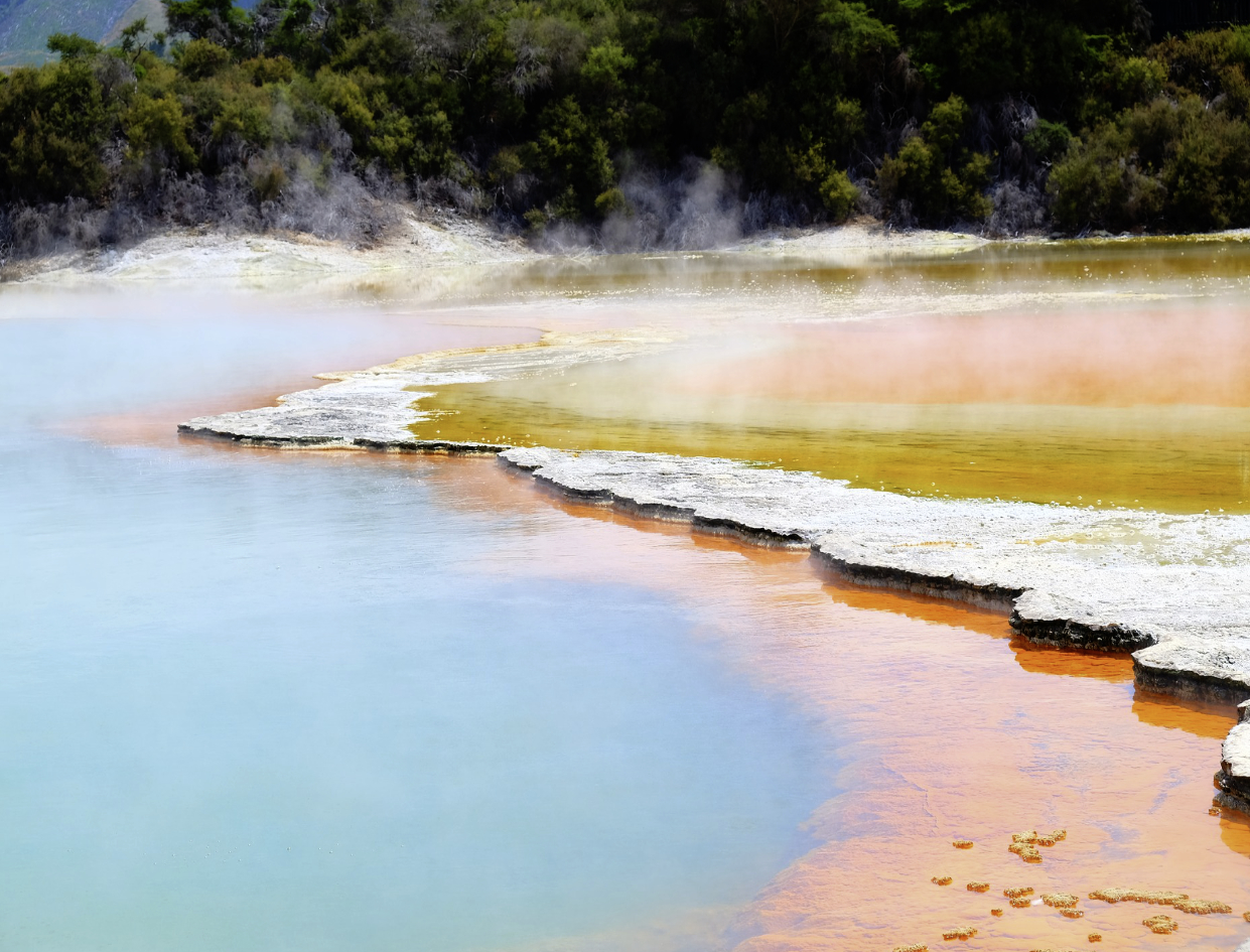 Lac dans le parc national de Rotura en Nouvelle Zélande