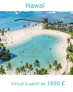 Plage de Waikiki sur l'ile d'Oahu, partir à Hawaï au mois d'aout avec Nirvatravel