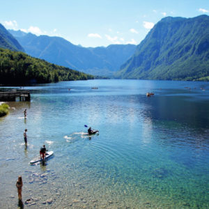 Kayak sur le lac de Bohinj,