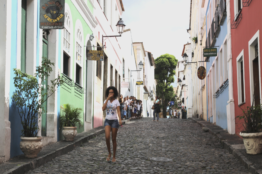 Rue du Pelhourino à Salvador de Bahia au Brésil