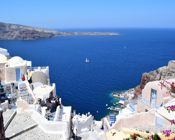 Les iles de Mykonos et Santorin