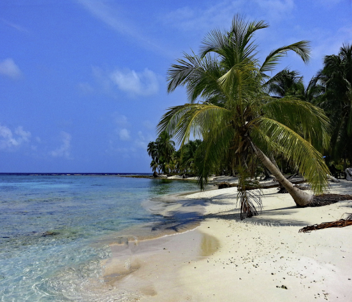 Plage à Isla del Diablo dans l'archipel des San Blas au Panama