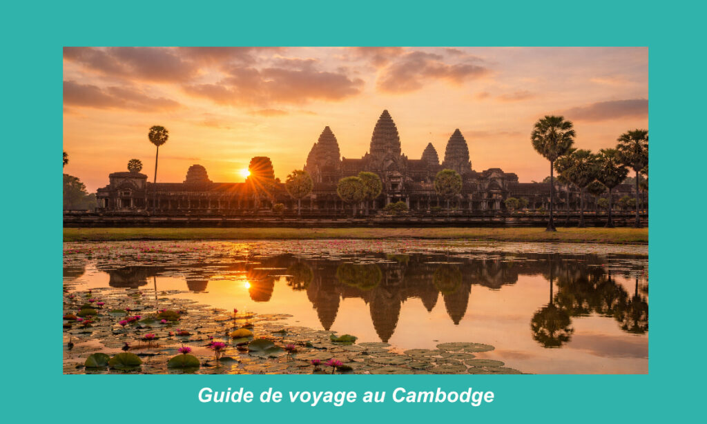 Coucher du soleil sur le temple d'Angkor Wat au Cambodge